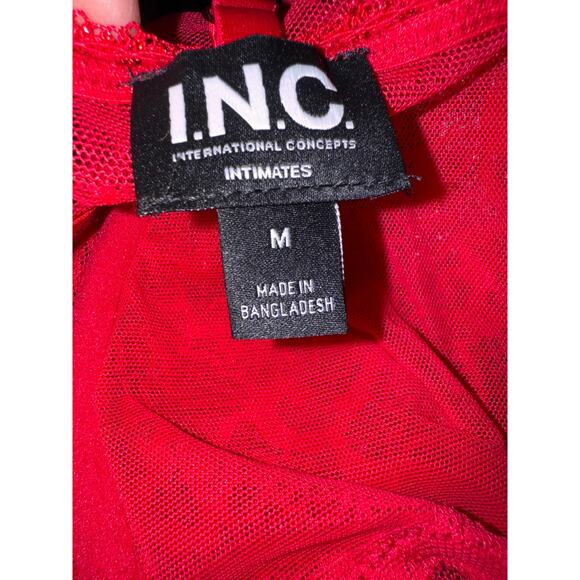 Brand New INC International Concepts Red Lace One Piece Bodysuit Women's Medium - Picture 5 of 7